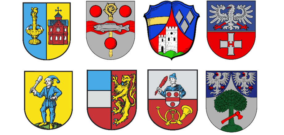 Wappen von allen Ortsgemeinden der Verbandsgemeinde Enkenbach-Alsenborn