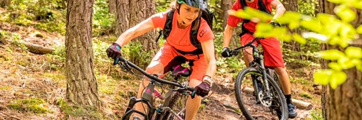 Mountainbiker im Wald